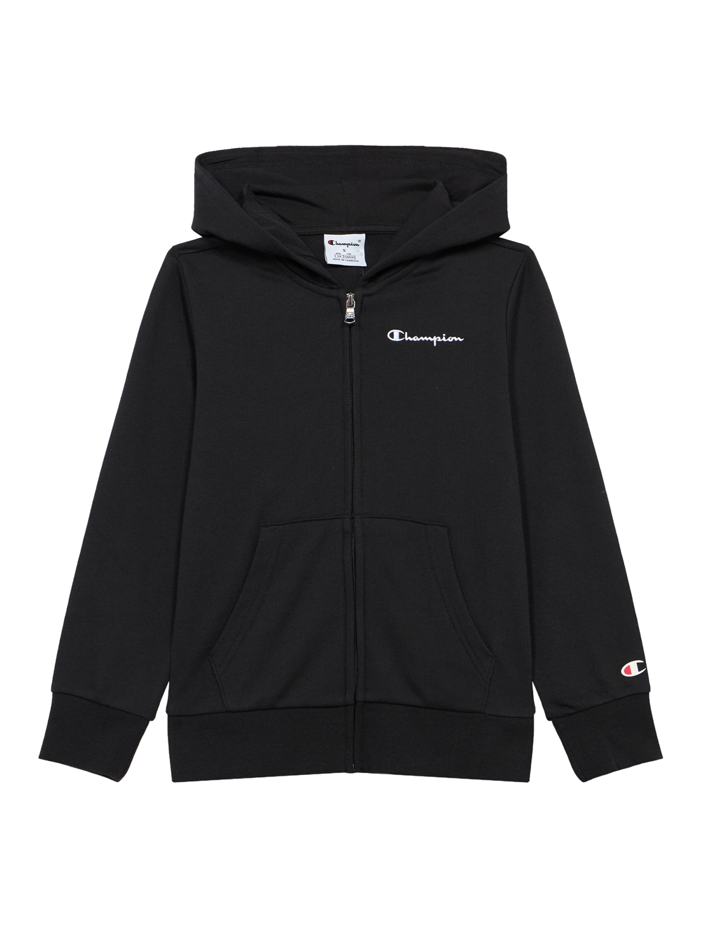 Champion Authentic Athletic Apparel - Sudadera con cremallera en negro: frente