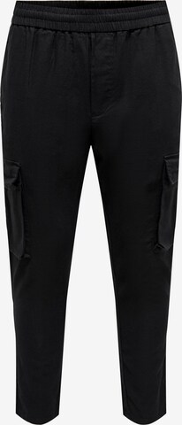 Only & Sons Tapered Trousers 'LINUS' in Black: front