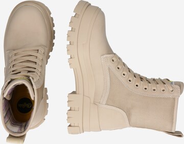 BUFFALO Stövlett med snörning 'ASPHA COM2 LACEUP MID' i beige