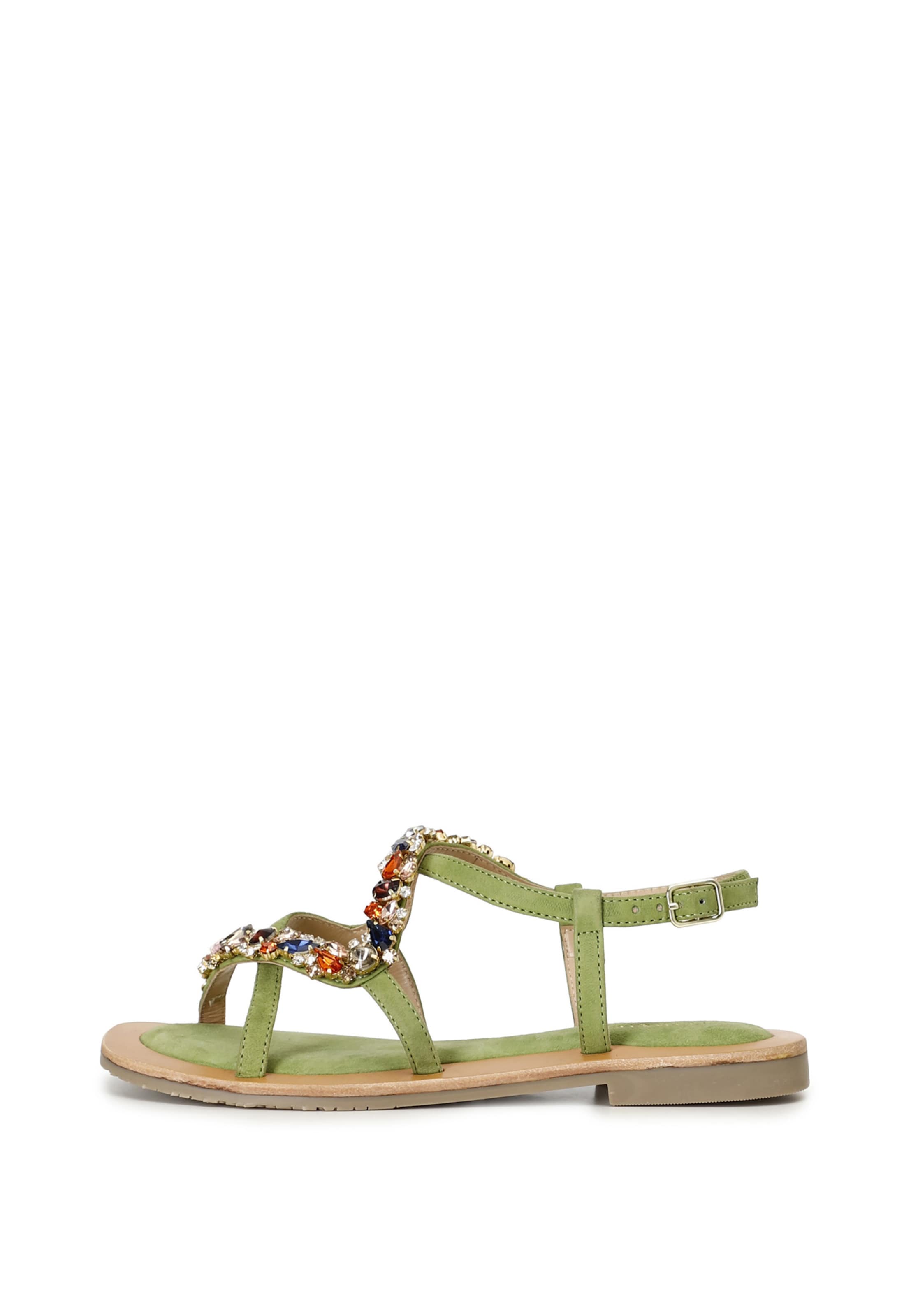 Sandalo con cinturino di CAFè NOIR in verde: frontale