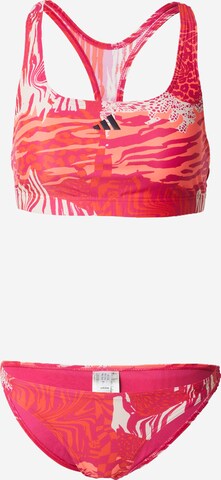 Bustieră Costum de baie sport 'Allover Graphic' de la ADIDAS PERFORMANCE pe roz: față