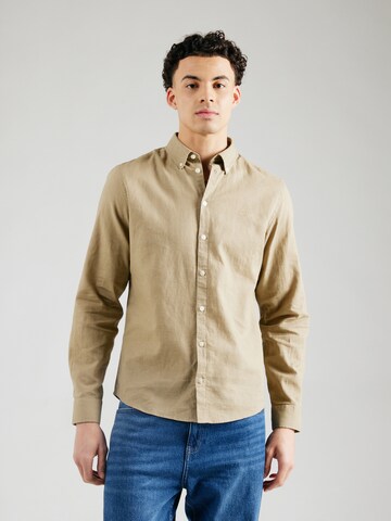 Casual Friday Regular fit Button Up Shirt 'Anton' in Brown: front