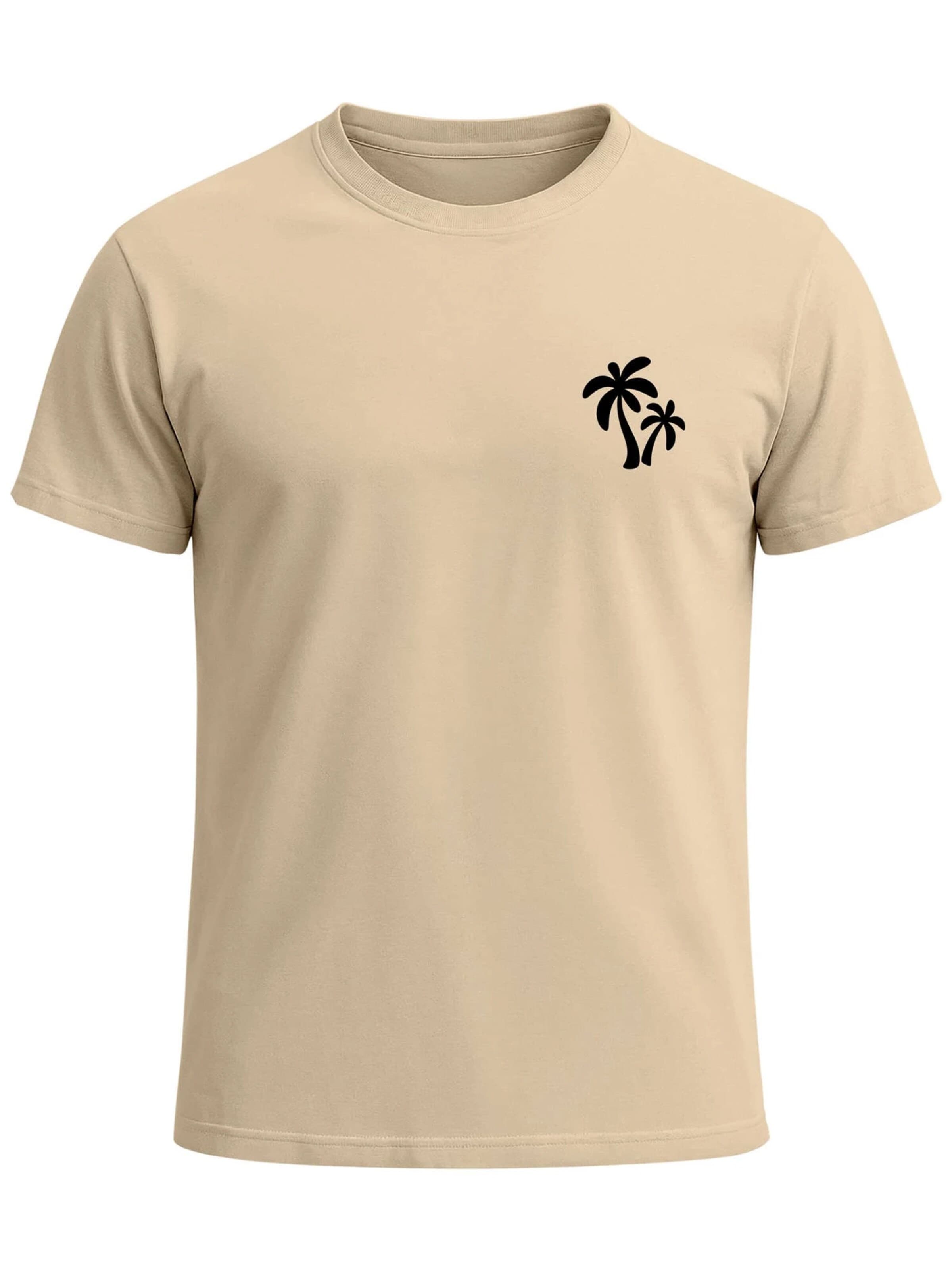Neverless Shirt 'Logo Palmen' in Beige