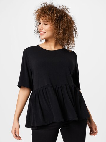 Nasty Gal Plus Shirt in Zwart: voorkant