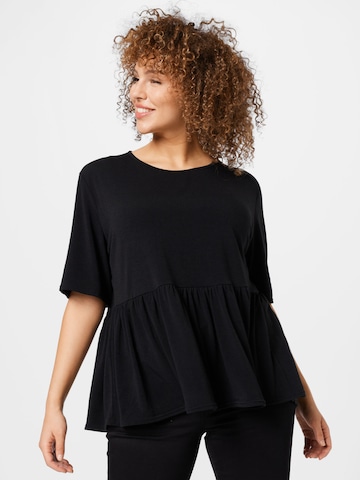 Nasty Gal Plus Shirt in Black: front