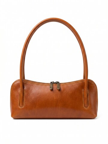 Borsa a spalla 'Borsa a Spalla Donna Pelle Vacchetta I Fratelli - Zip' di I Fratelli in beige: frontale