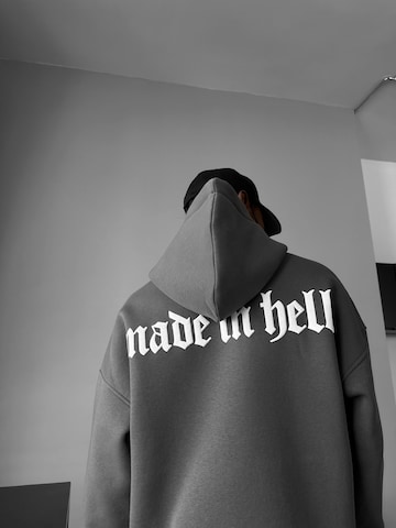 Felpa 'Oversize Made in Hell Hoodie - Anthracite' di Kleidermafia in grigio