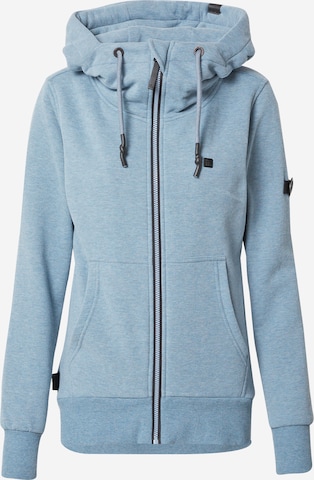 Alife and Kickin Zip-Up Hoodie 'Yasmin' in Blue: front