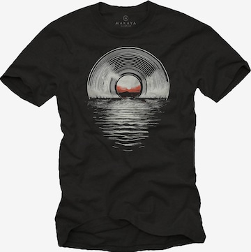 MAKAYA Shirt 'Sea Record' in Black: front