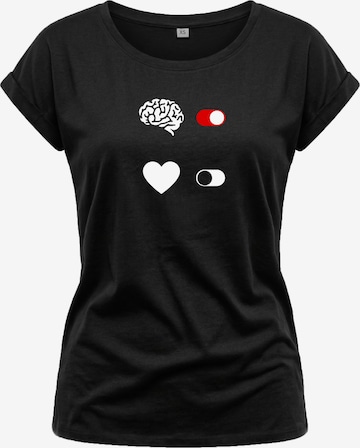 MAKAYA Shirt 'BrainOn' in Black: front