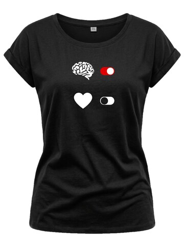 MAKAYA Shirt 'BrainOn' in Black: front