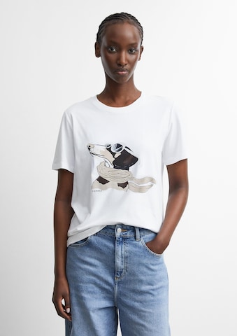 Tricou de la COMMA pe alb: față