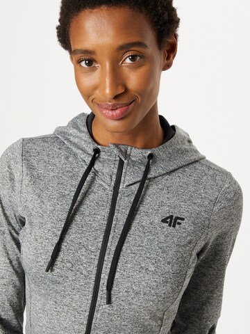 4F Athletic Zip-Up Hoodie in Grey