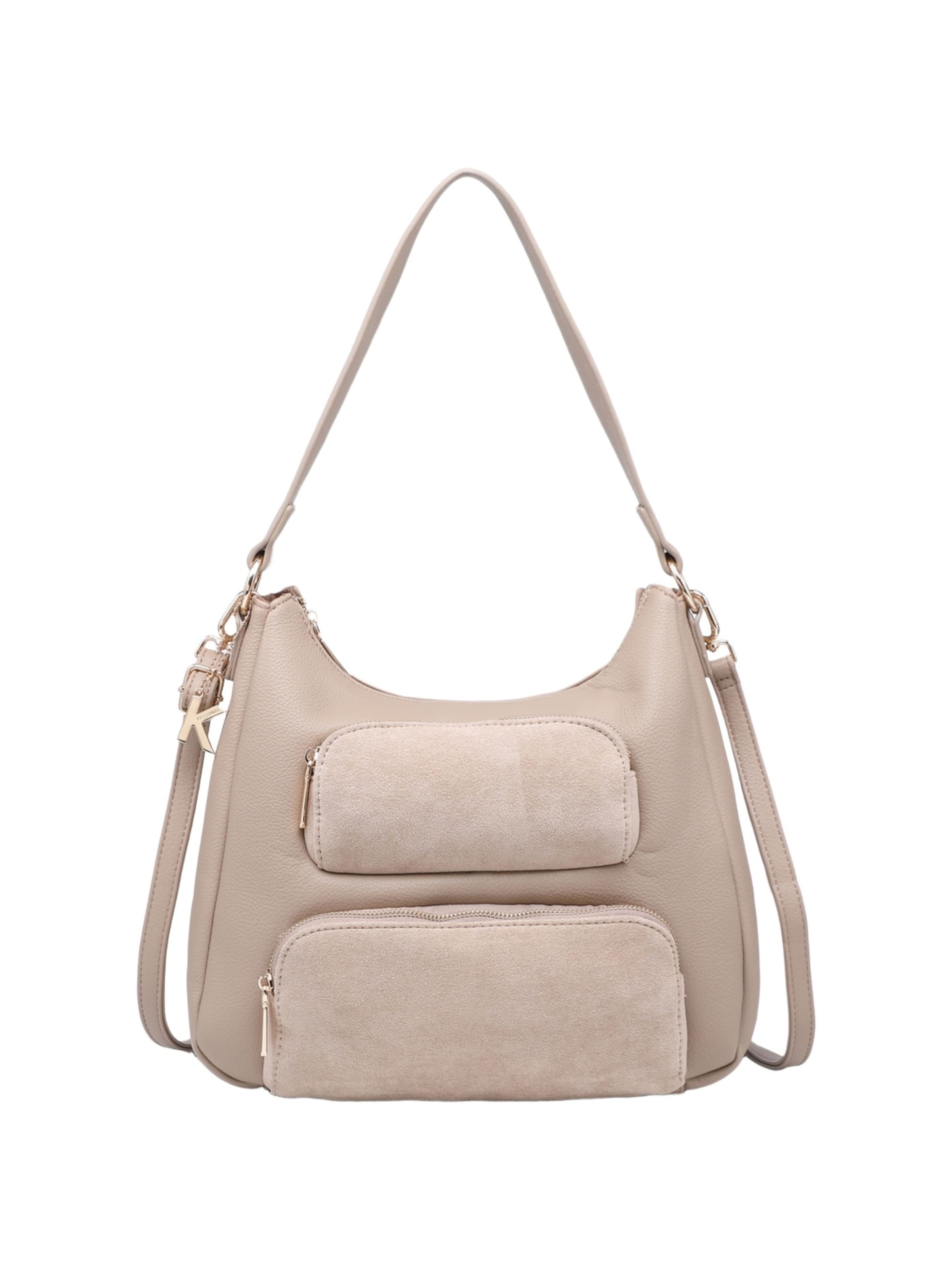 Borsa a mano 'Borsa a mano donna Kassandra con zip - Poliestere 100%' di Kassandra in beige: frontale