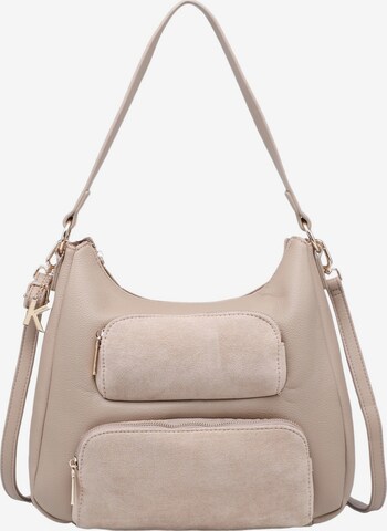 Borsa a mano 'Borsa a mano donna Kassandra con zip - Poliestere 100%' di Kassandra in beige: frontale