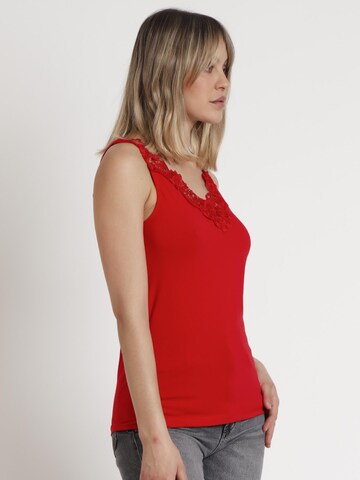 admas - Top 'ADMAS Camiseta Sin Mangas Escote Guipur para Mujer' en rojo