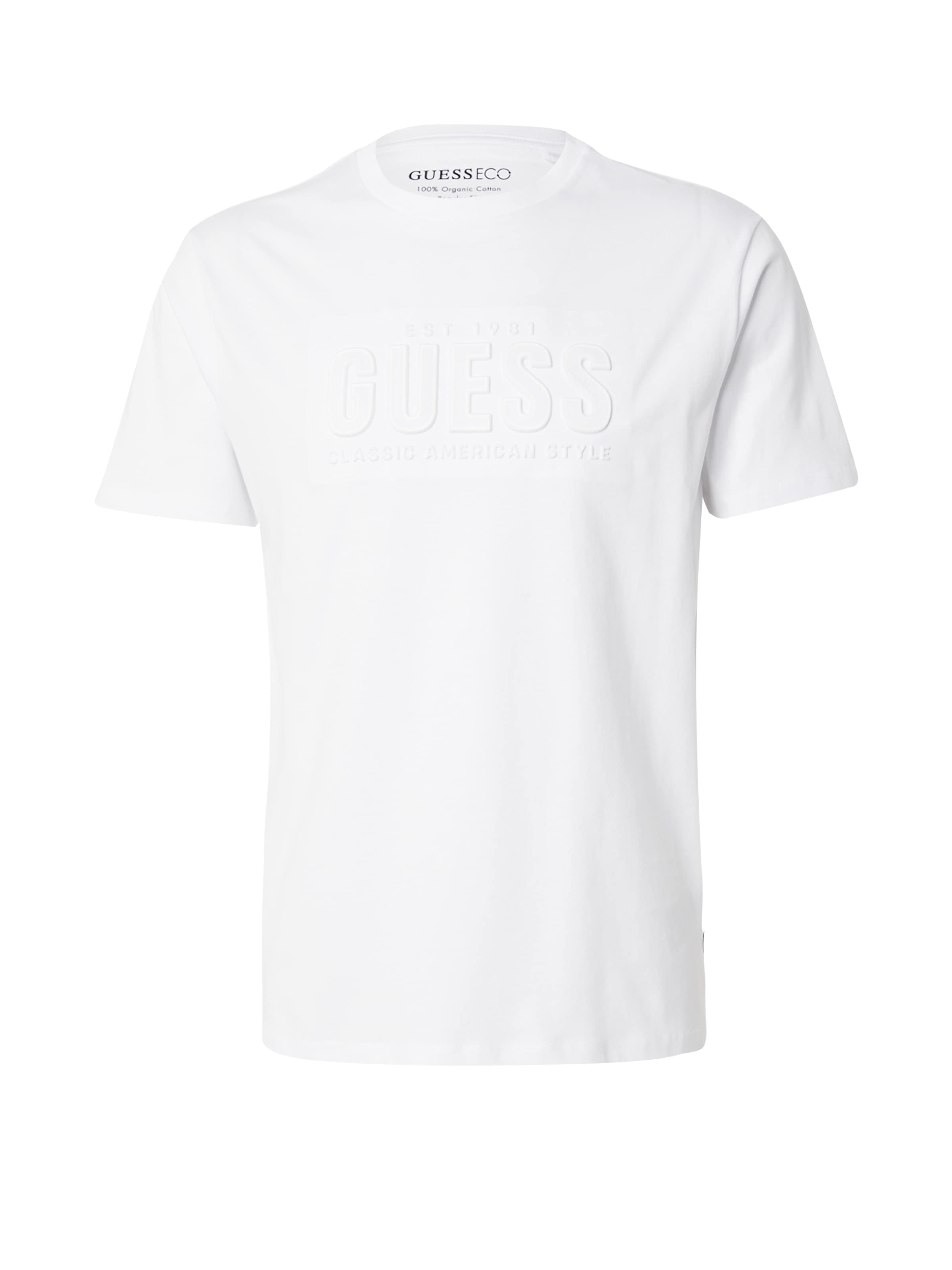 T-Shirt GUESS en blanc : devant