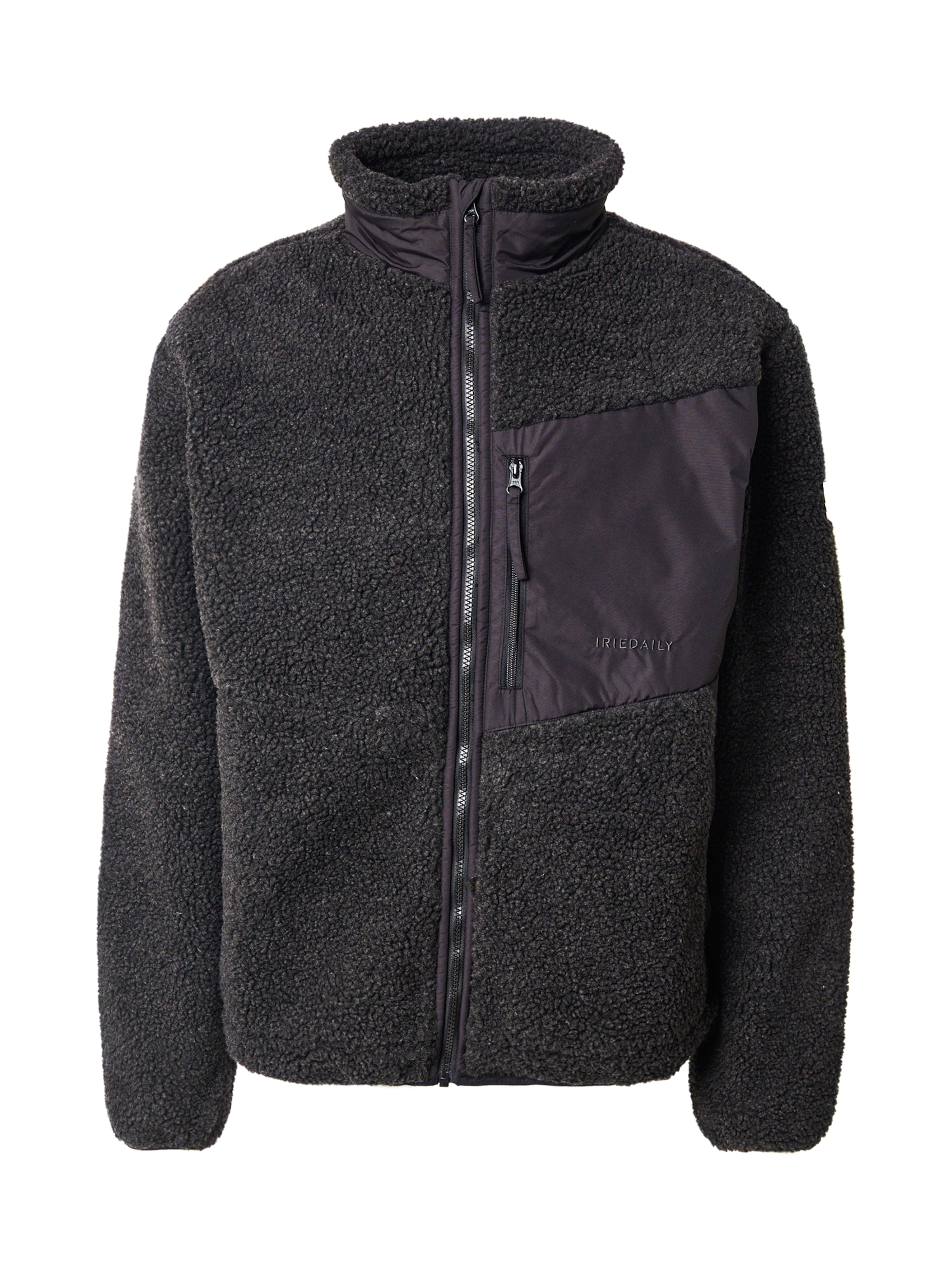 Iriedaily - Chaqueta polar 'Flawless' en negro: frente
