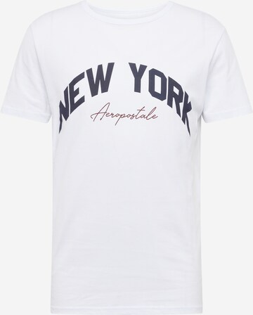 Tricou 'NEW YORK' de la AÉROPOSTALE pe alb: față