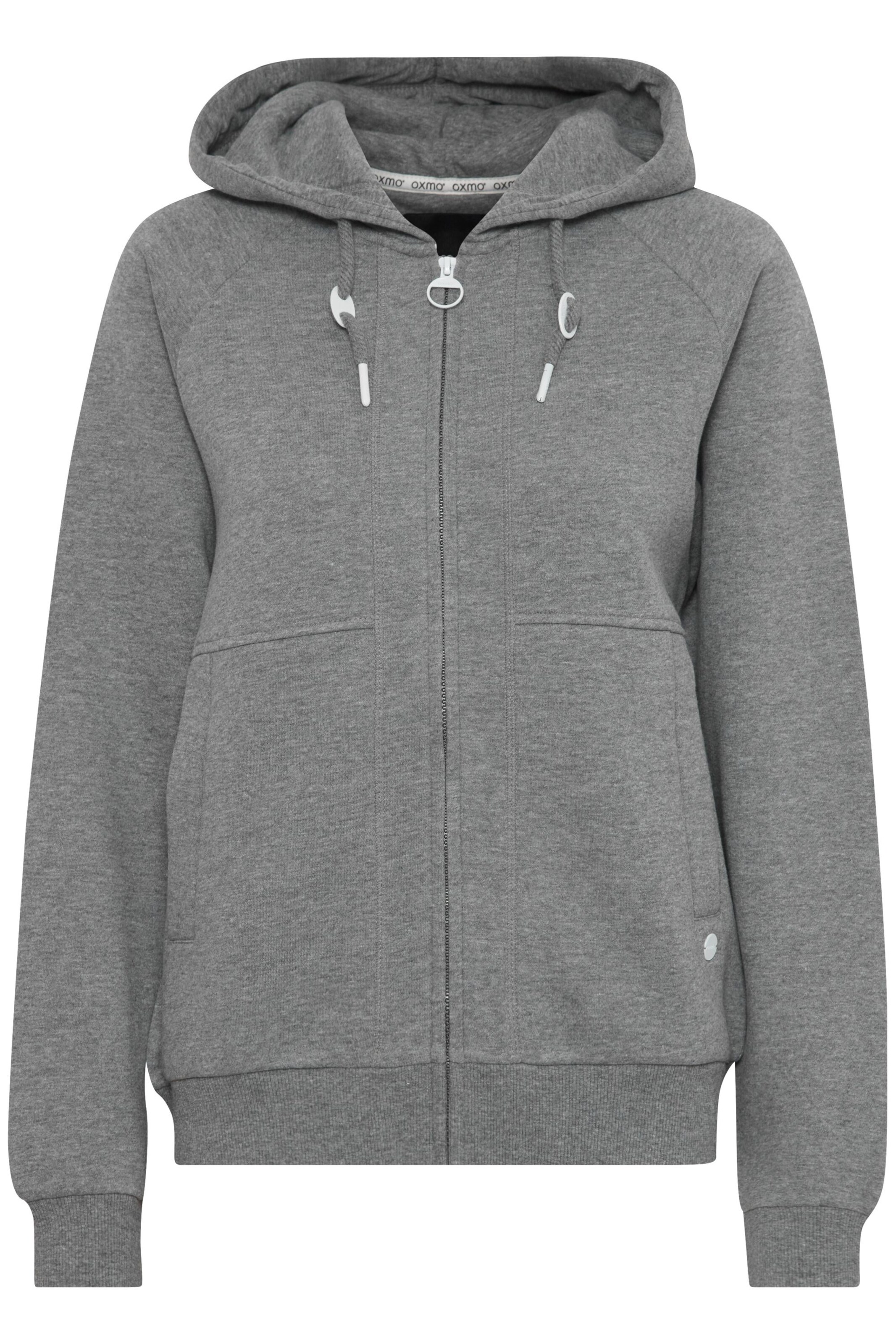 Oxmo Zip-Up Hoodie 'Andie' in Grey: front