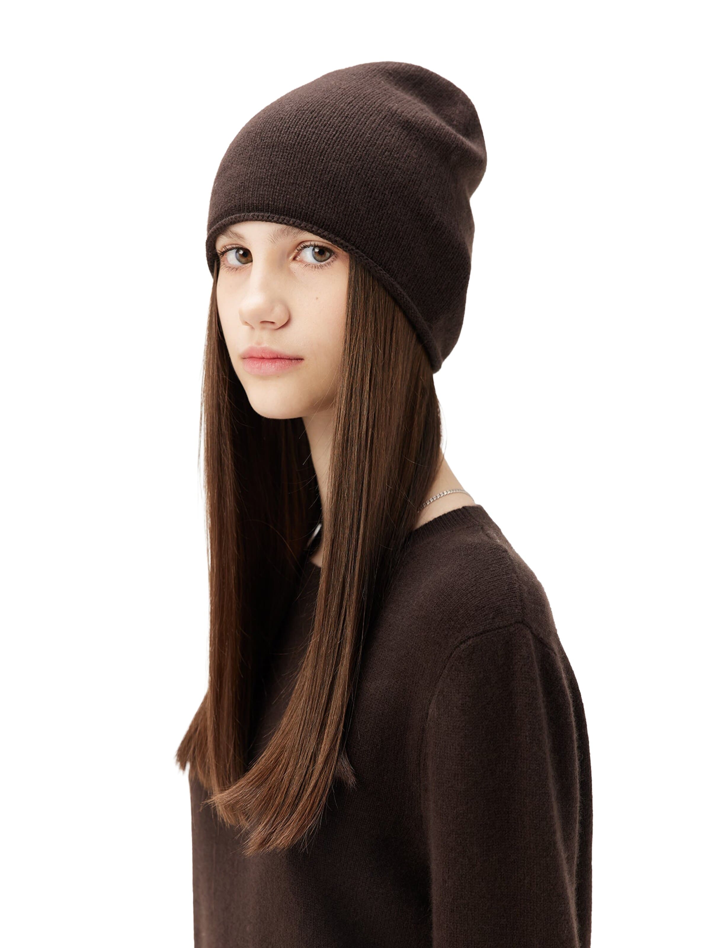 GOBI Cashmere - Jersey 'Cashmere Hat & Sweater Set' en marrón