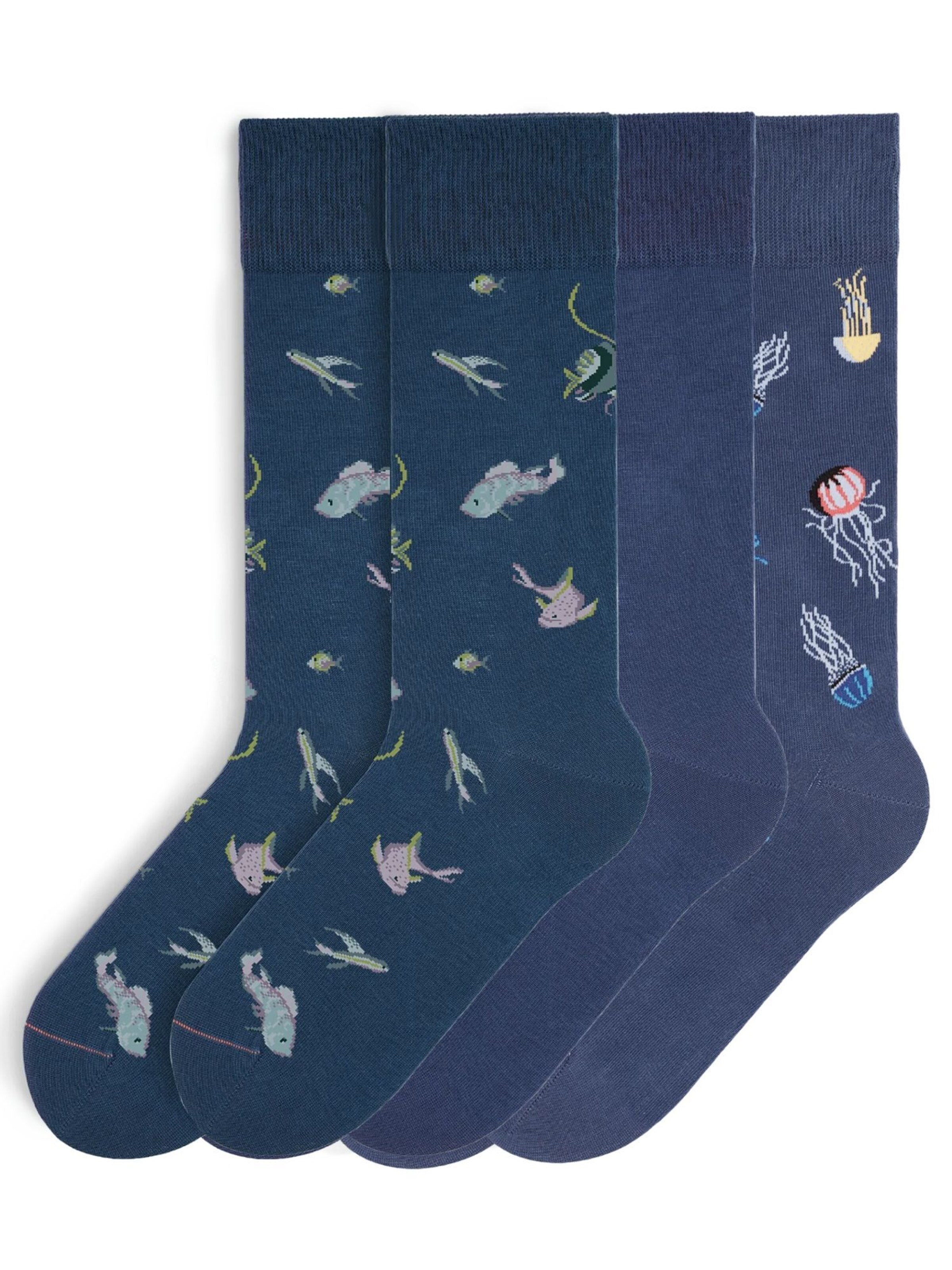 Von Jungfeld Socken 'Classic & Icons Socken Bundle'‌‌‌‌ in Blau: Vorderseite