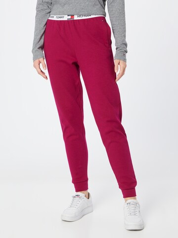 Tommy Hilfiger Underwear Zwężany krój Spodnie od piżamy w kolorze czerwony: przód
