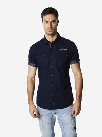 Coupe regular Chemise KOROSHI en bleu : devant