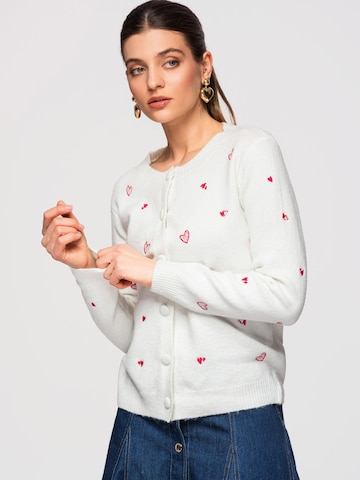 Ombre Knit Cardigan in White