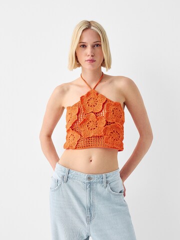 Tops en tricot Bershka en orange : devant