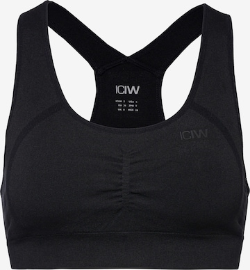 Bustier Soutien-gorge de sport 'Rush' ICANIWILL en noir : devant