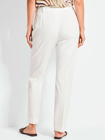 Regular Pantalon à plis Goldner en blanc