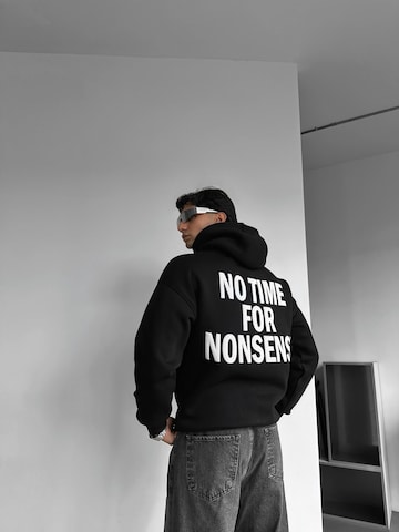 Kleidermafia - Jersey 'Oversize “No Time for Nonsense” Hoodie - Black and White' en negro