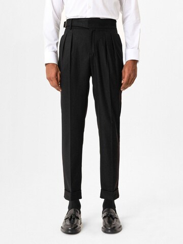 Antioch Tapered Pleat-front trousers 'Abelard' in Black: front