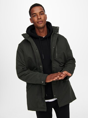 Only & Sons Winter Parka 'Klaus' in Green