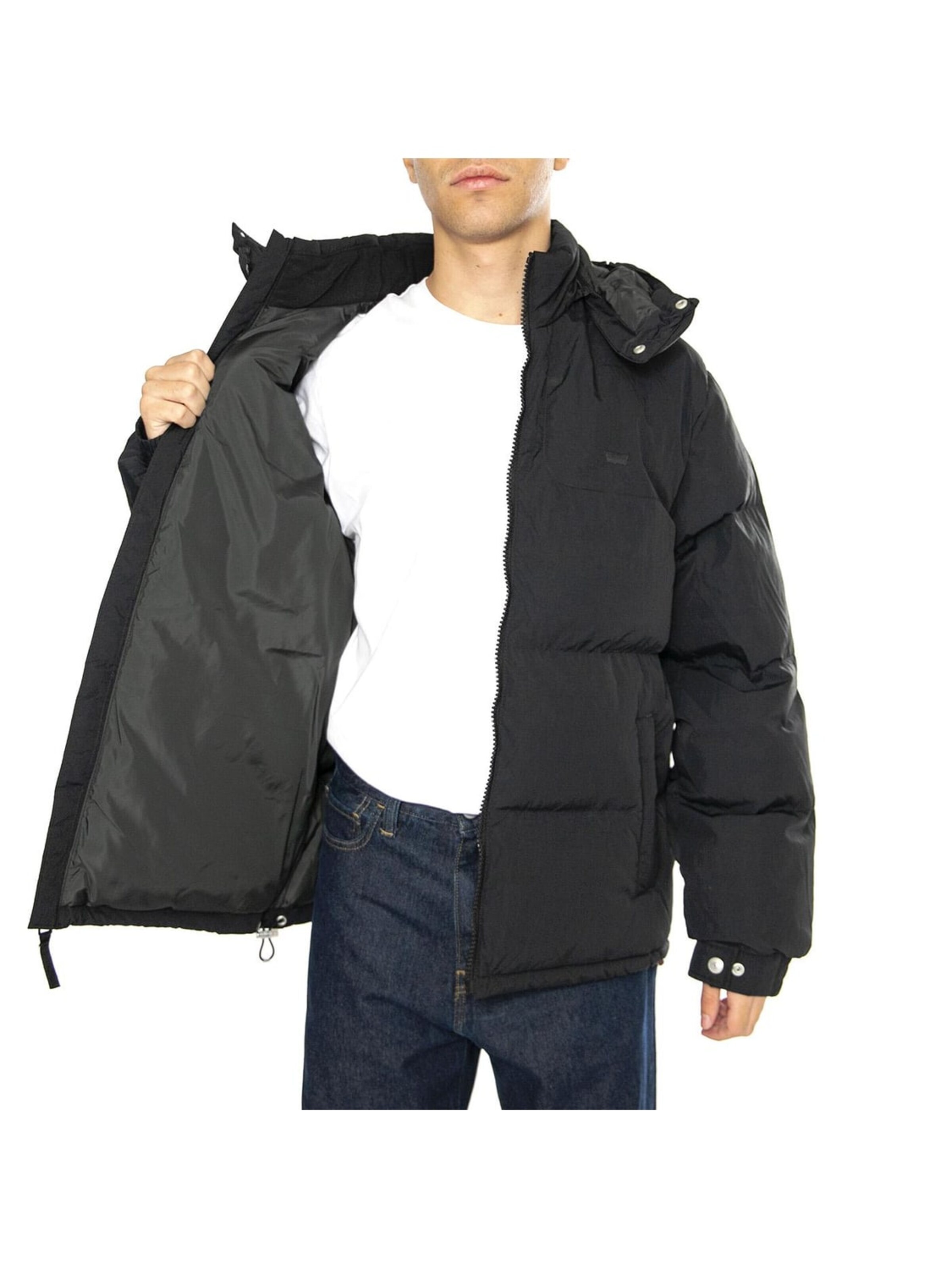 LEVI'S ® Between-season jacket 'Rockridge Short Puffer Jet Black' in Black