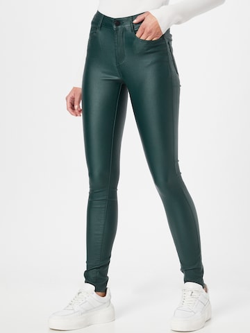 VILA Skinny Jeans 'Commit' in Groen: voorkant