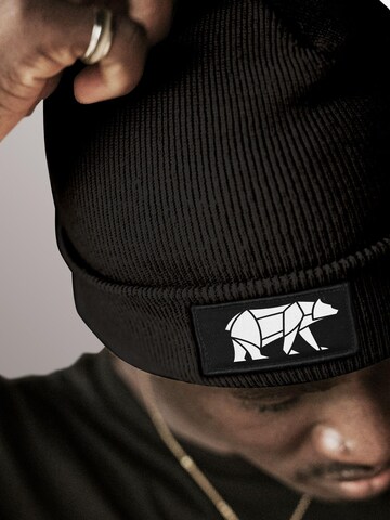 Neverless Beanie 'Bär Lineart Polygon' in Black