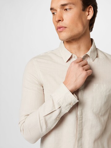 Calvin Klein Regular fit Button Up Shirt in Beige