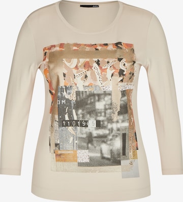 Lecomte Shirt mit Front-Print und Glitzerdetails in Beige: front