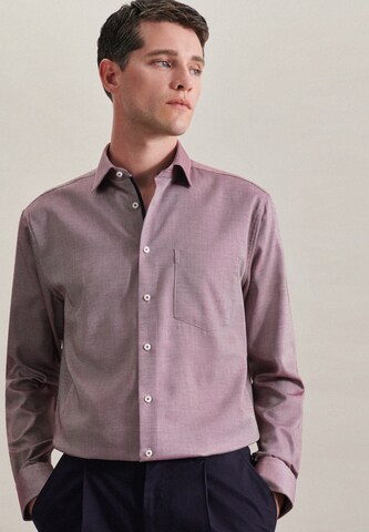 SEIDENSTICKER Regular fit Business Shirt in Purple: front