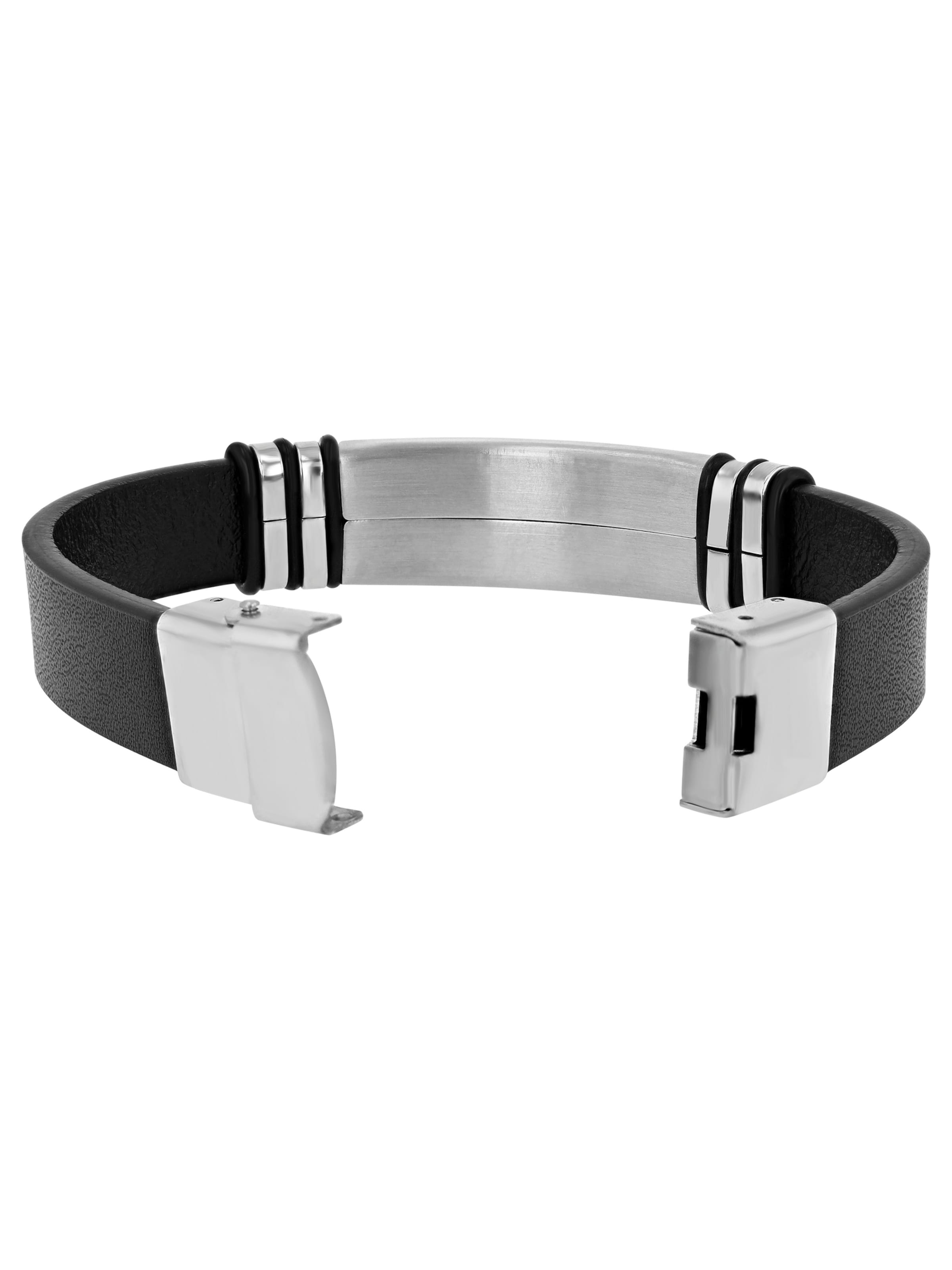 Akzent Armband 'Tim, silberfarbig, langlebig'‌‌‌‌‌‌‌‌‌ in Schwarz