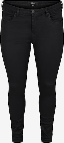 Zizzi Skinny Jeans 'Amy' in Zwart: voorkant