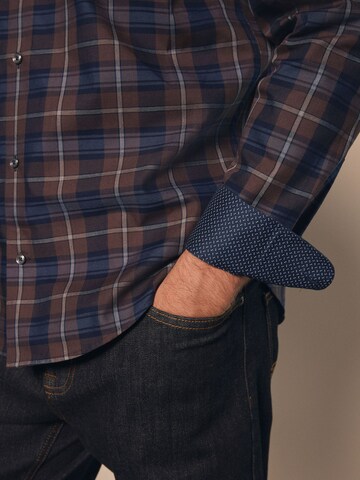 Next Regular fit Button Up Shirt in Brown