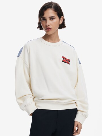 Sweat-shirt Desigual en blanc : devant