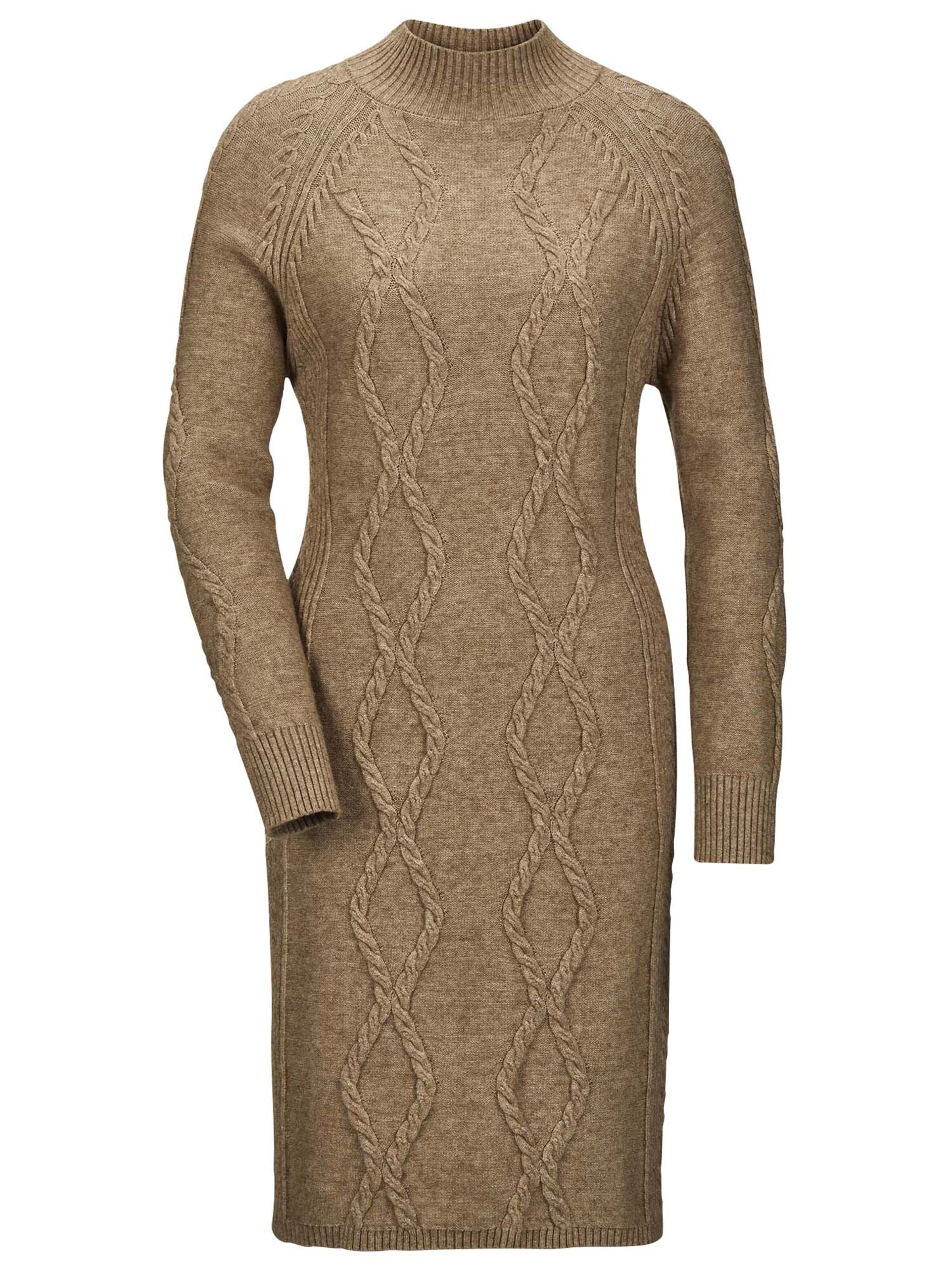 Robes en maille MADELEINE en marron : devant