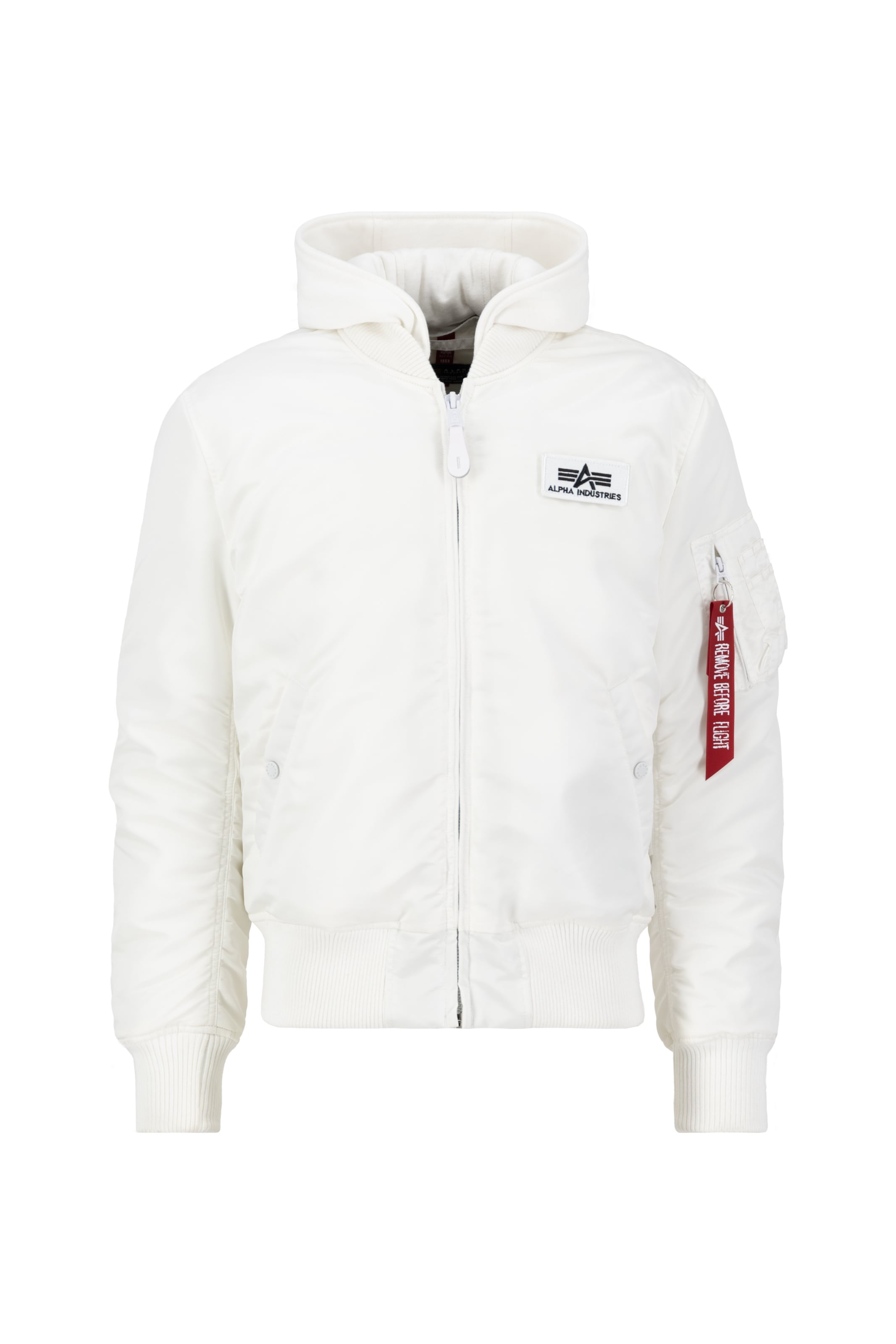 ALPHA INDUSTRIES Φθινοπωρινό και ανοιξιάτικο μπουφάν 'MA-1 ZH' σε λευκό: μπροστά