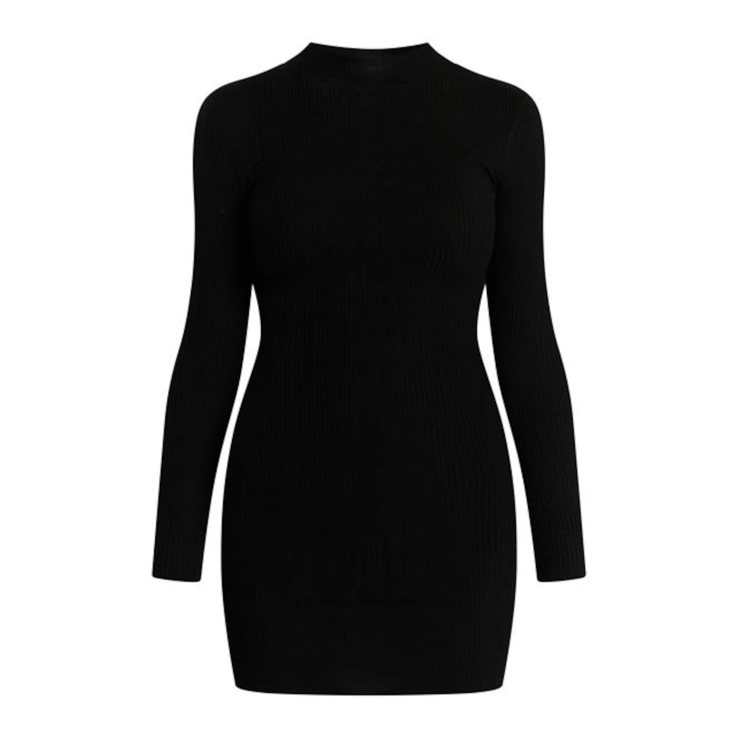 melns MYMO Adīta kleita: no priekšpuses