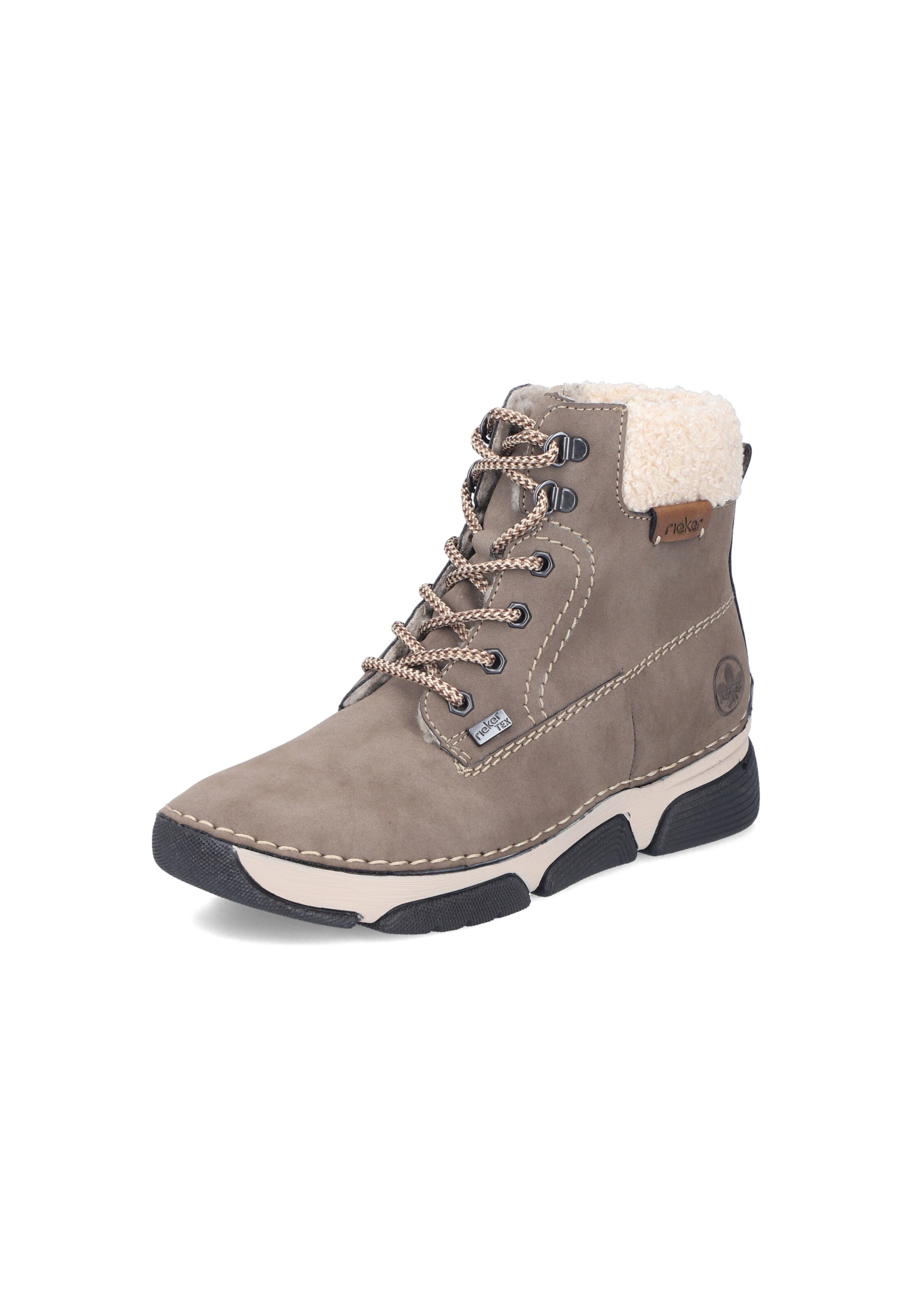 Bottes à lacets ' 45925 ' Rieker en beige : devant