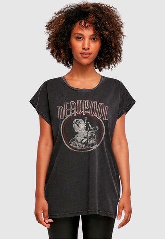ABSOLUTE CULT T-Shirt 'Deadpool - Vintage Circle' in Schwarz: Vorderseite